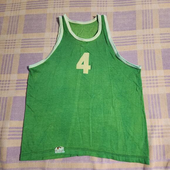 Felco Other - Vintage 60s 50s Felco NY Athletic Wear Jersey SZ M # 4 Green Tank Top Shirt Rare